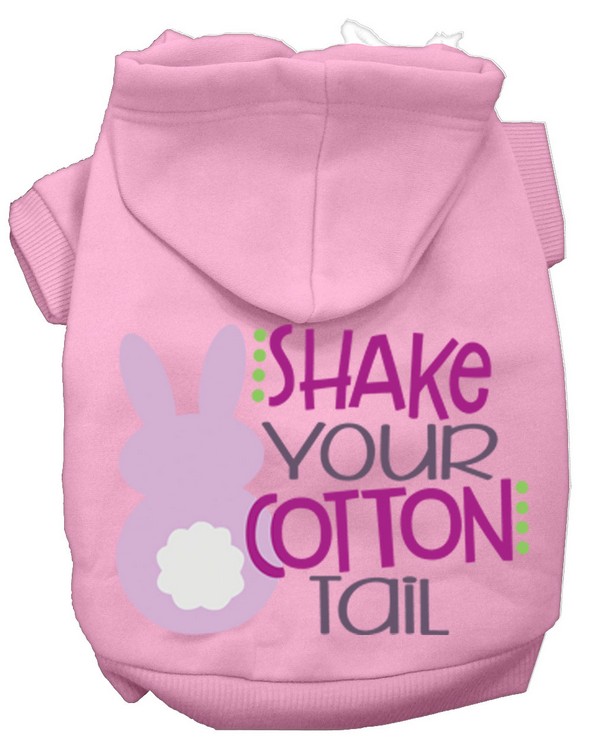 Shake Your Cotton Tail Screen Print Dog Hoodie Light Pink XXXL